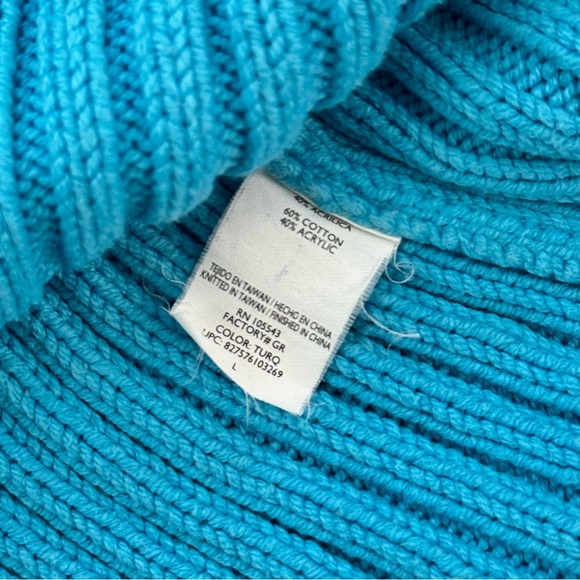 DAISY FUENTES dark powder blue button down cardigan sweater, size L - Picture 11 of 12